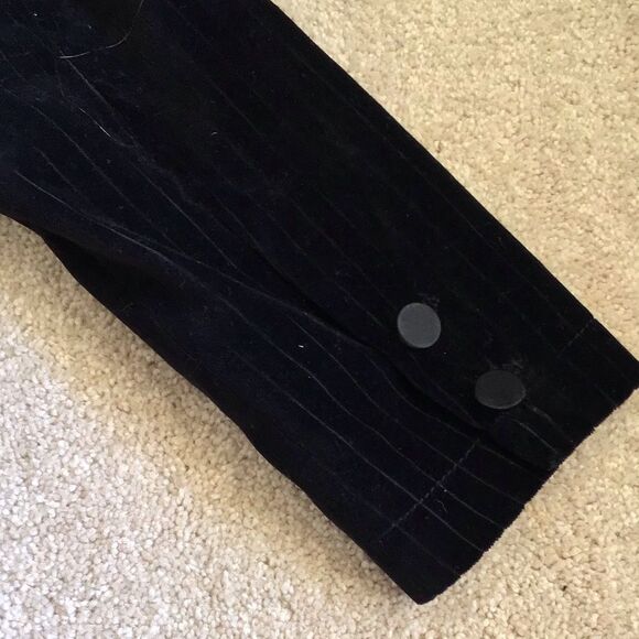 Black RARE Vintage Y2K DKNY JEANS velvet jacket - Picture 7 of 8